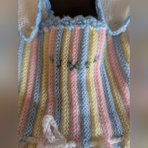 Hand Knit Multi-Color Baby Dress - Picture 3 of 6